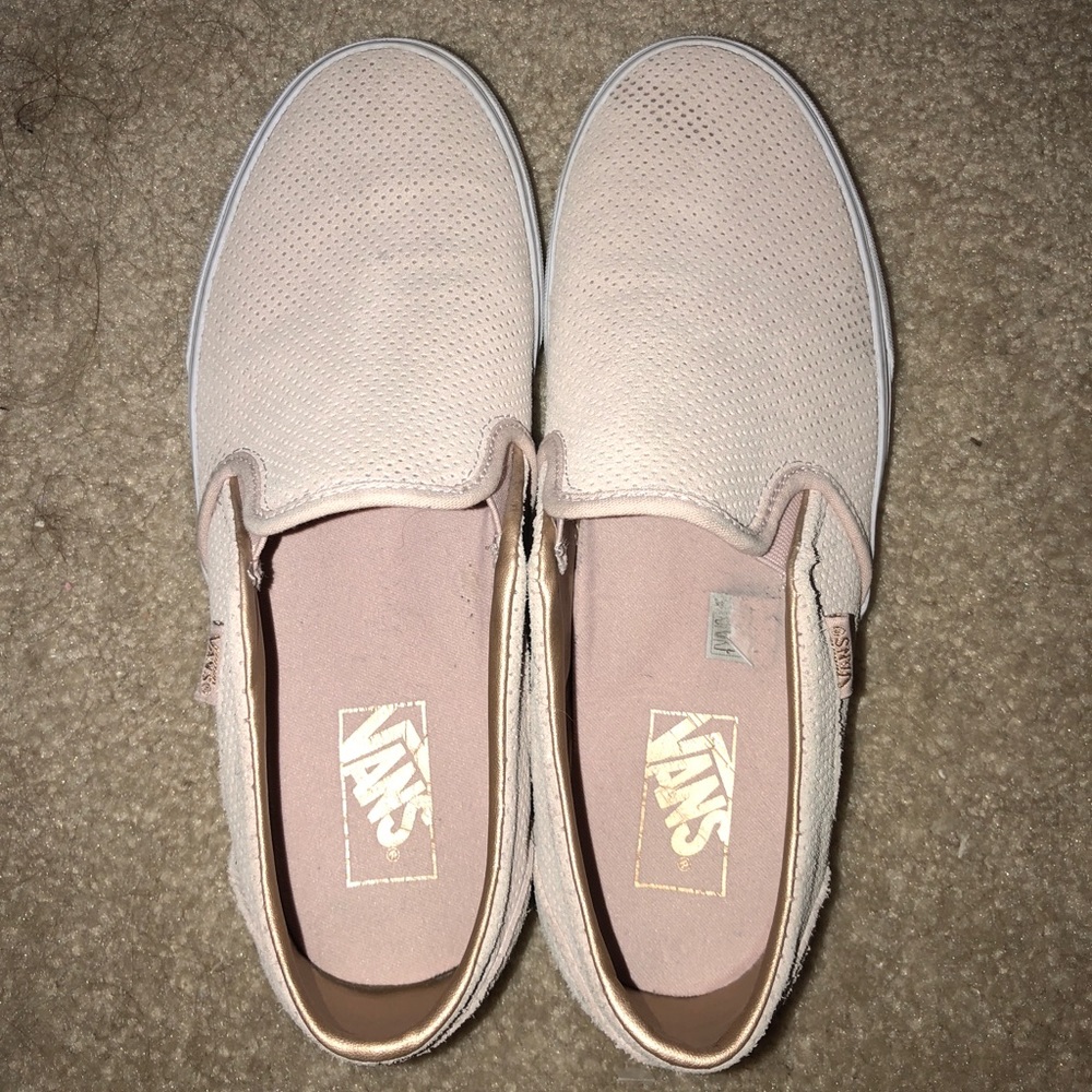 Light Pink slip on vans